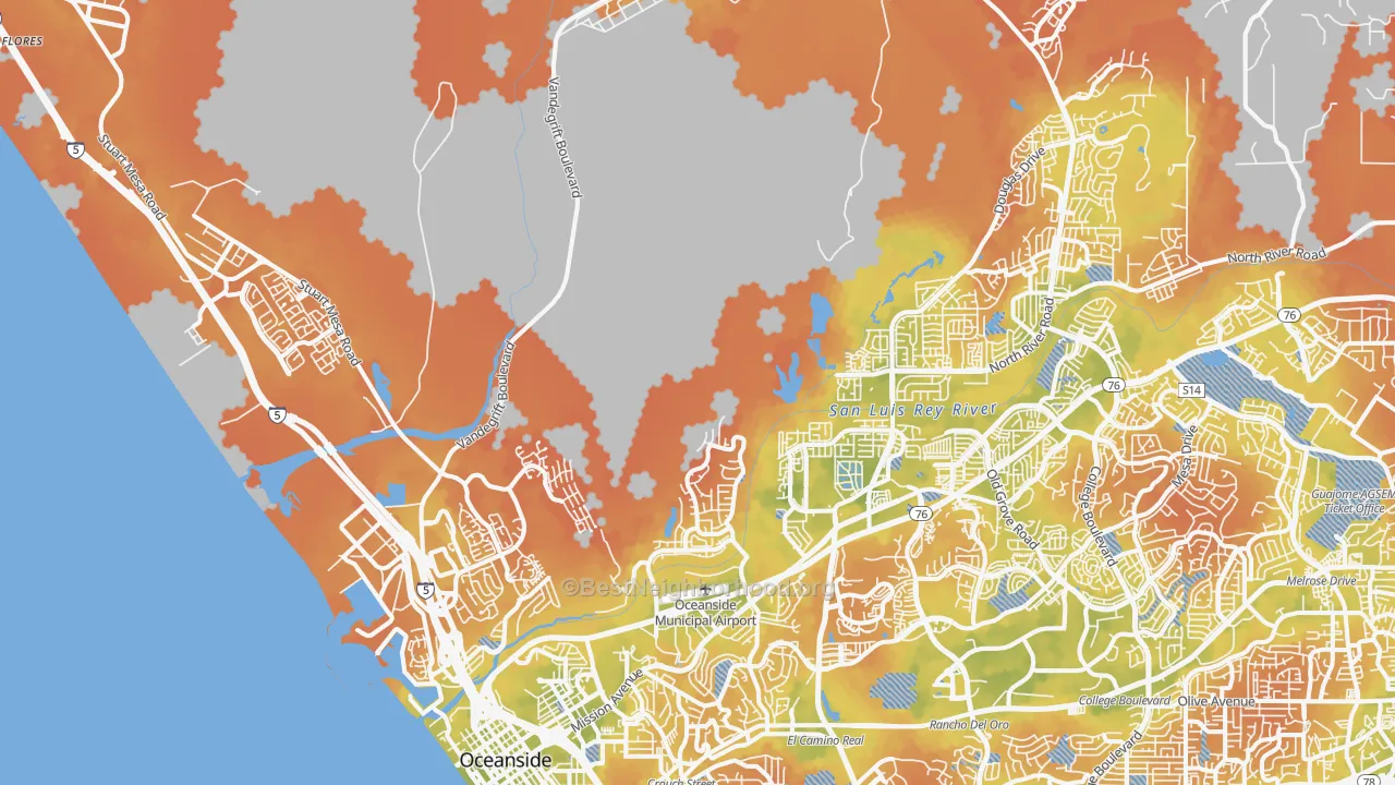 Bike Grade map of 92058, CA