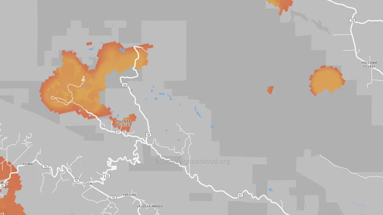 Bike Grade map of 92060, CA