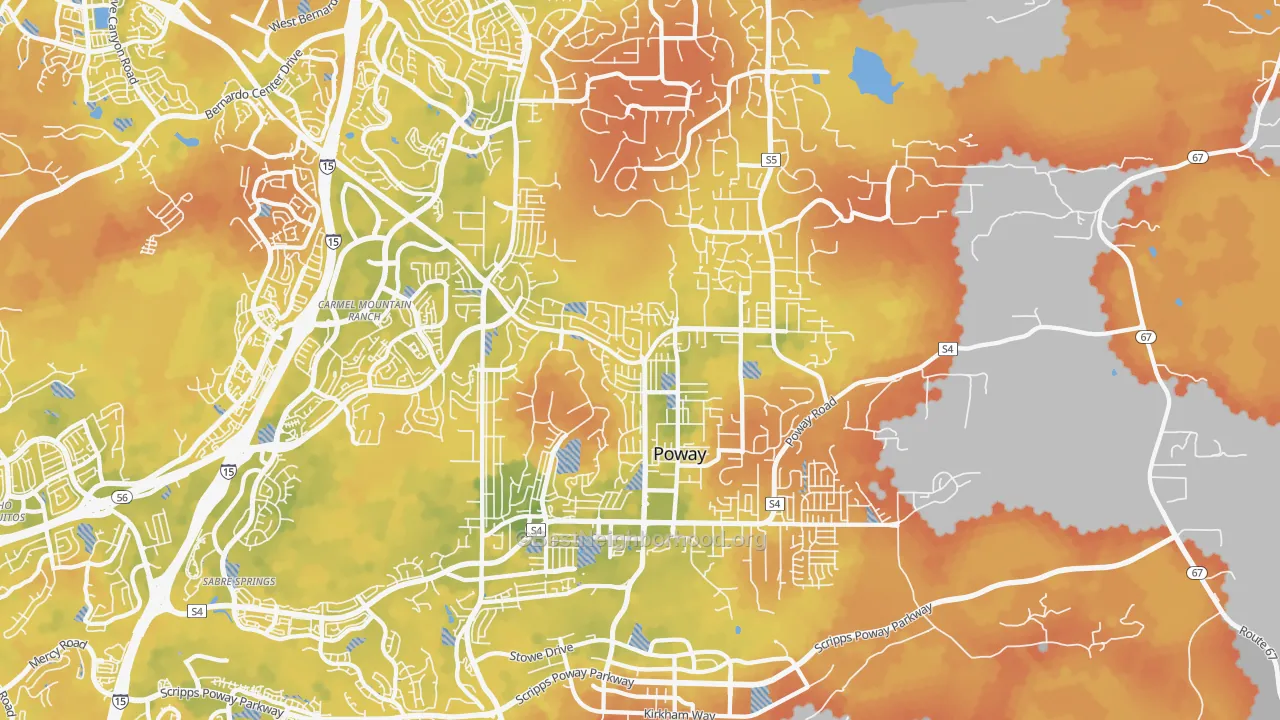 Bike Grade map of 92064, CA