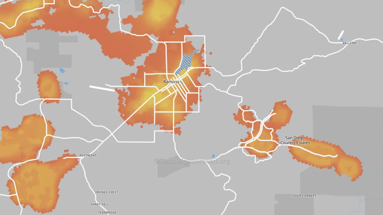 Bike Grade map of 92065, CA