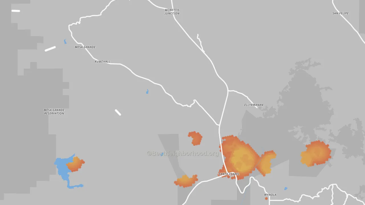 Bike Grade map of 92070, CA