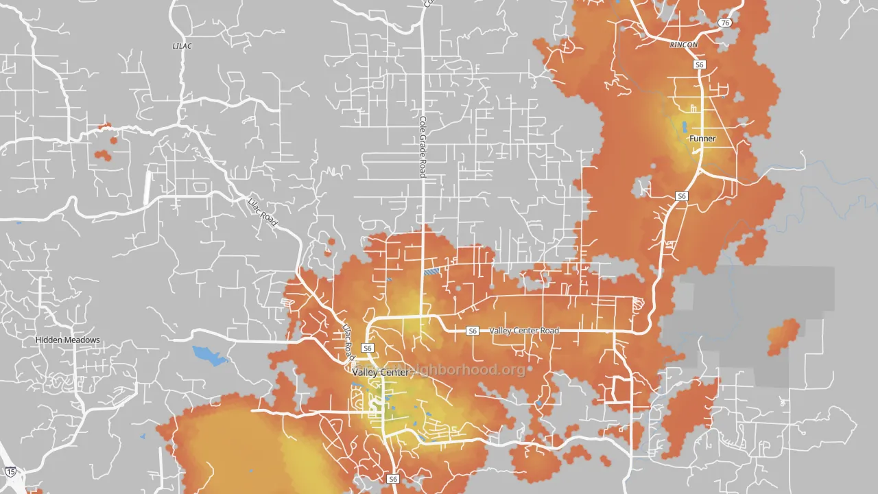 Bike Grade map of 92082, CA