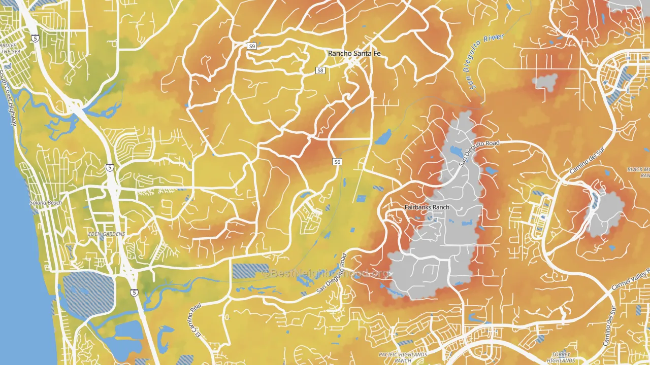 Bike Grade map of 92091, CA