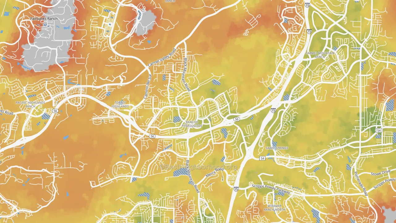 Bike Grade map of 92129, CA