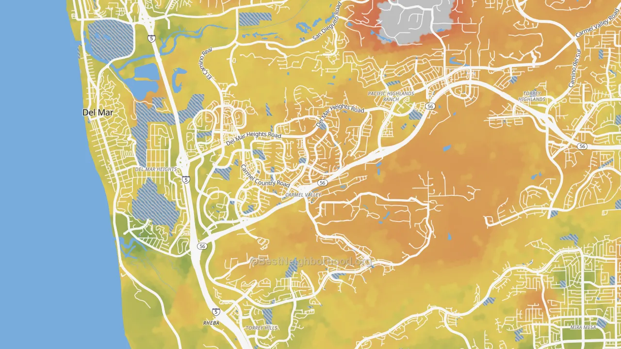 Bike Grade map of 92130, CA