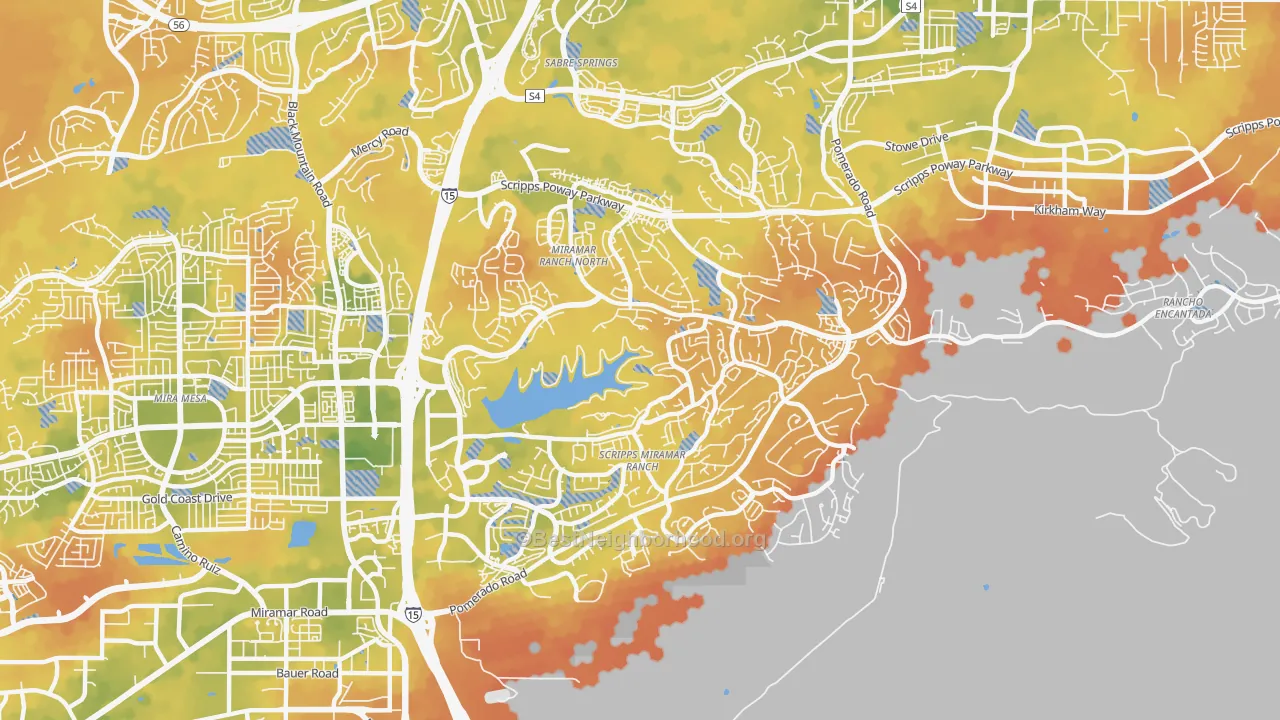 Bike Grade map of 92131, CA