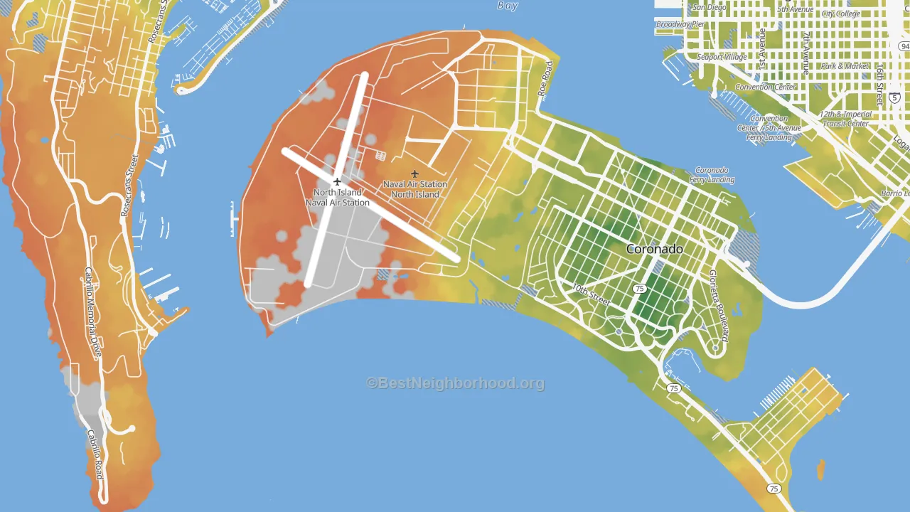 Bike Grade map of 92135, CA