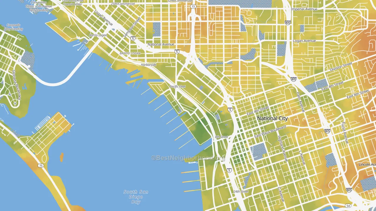 Bike Grade map of 92136, CA