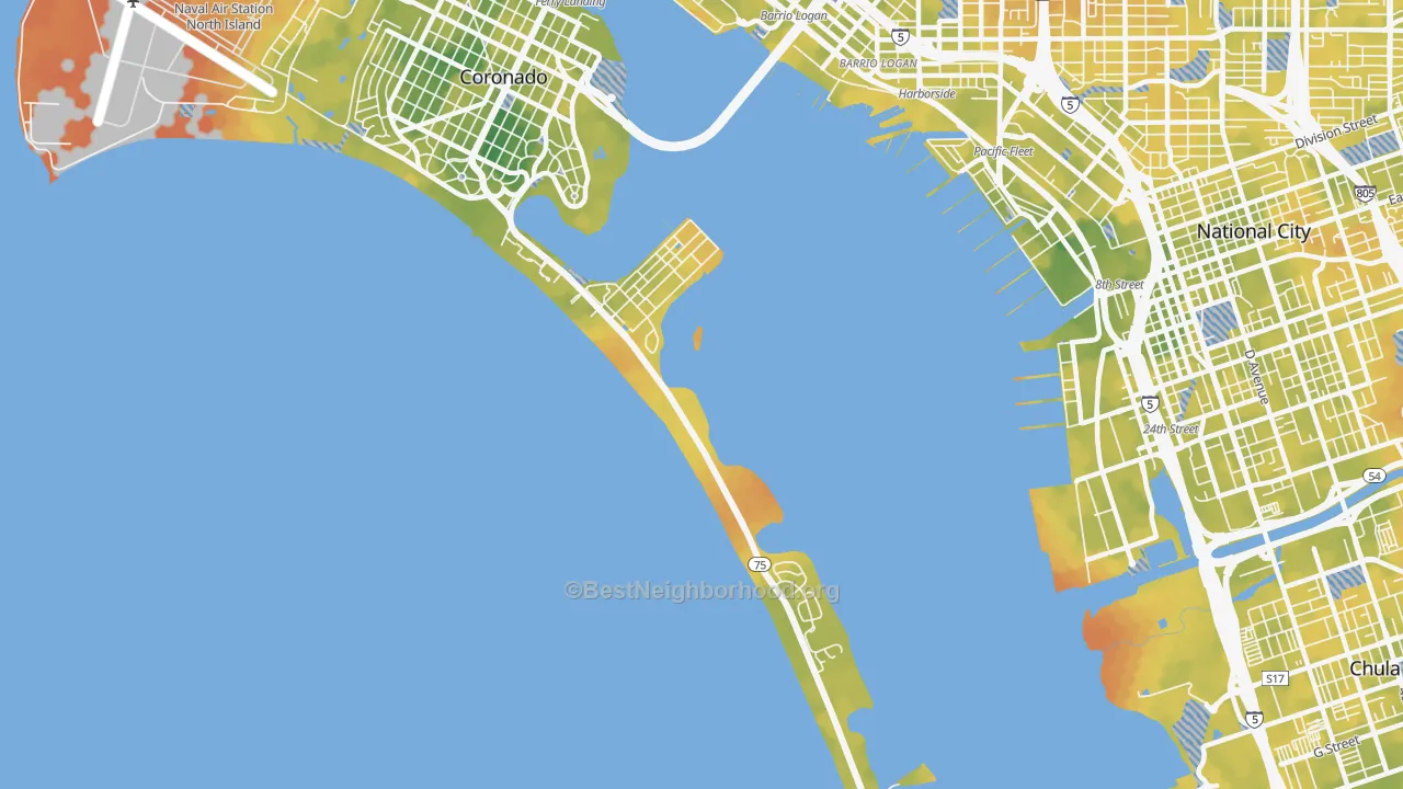 Bike Grade map of 92155, CA