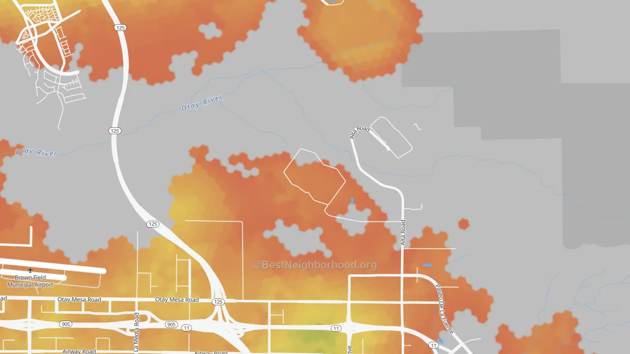 Bike Grade map of 92179, CA