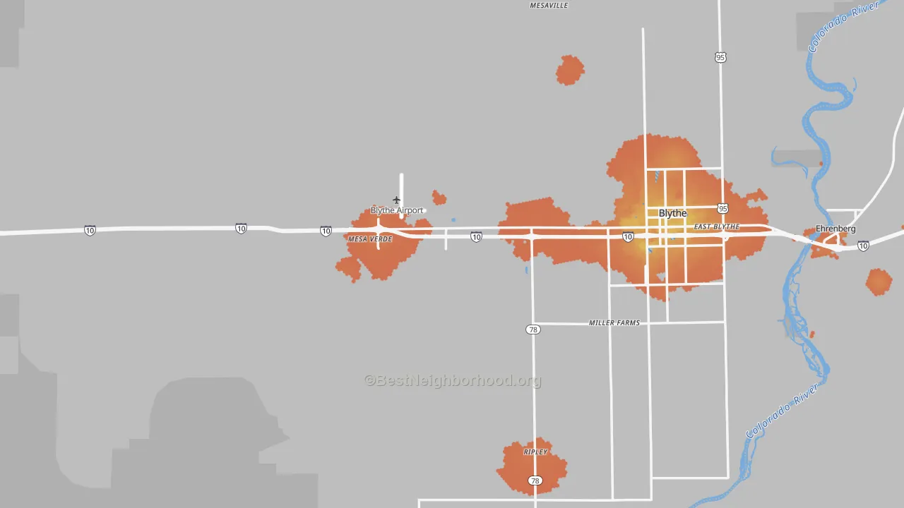 Bike Grade map of 92225, CA