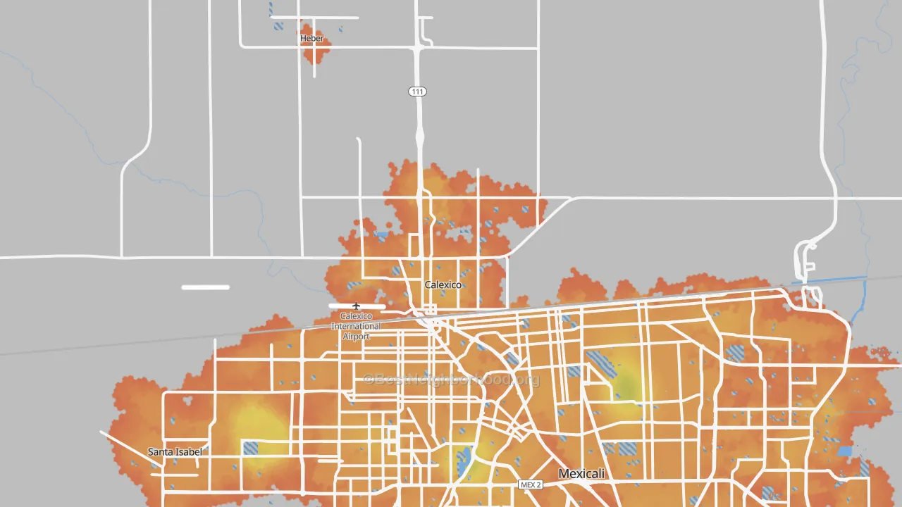 Bike Grade map of 92231, CA