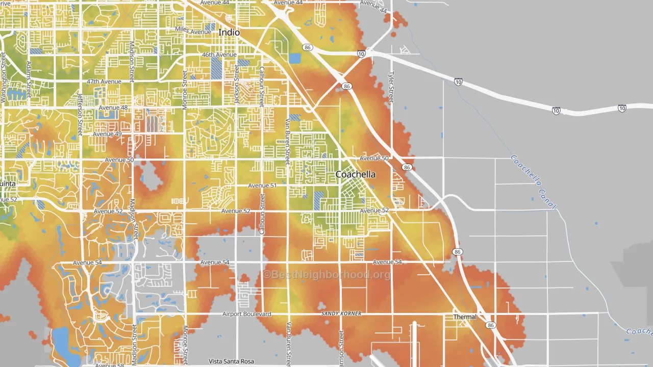 Bike Grade map of 92236, CA