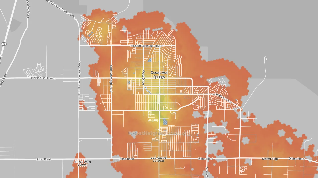Bike Grade map of 92240, CA