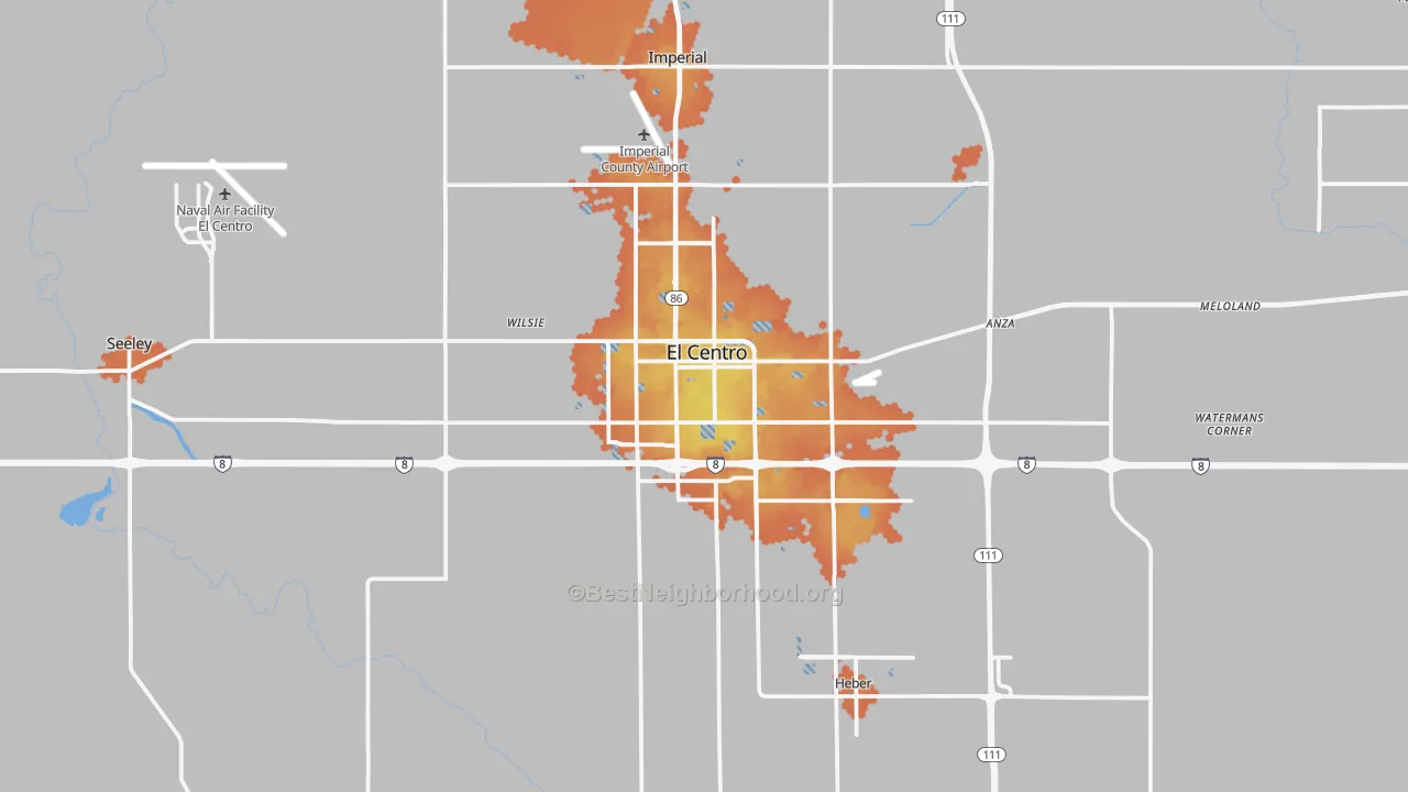 Bike Grade map of 92243, CA