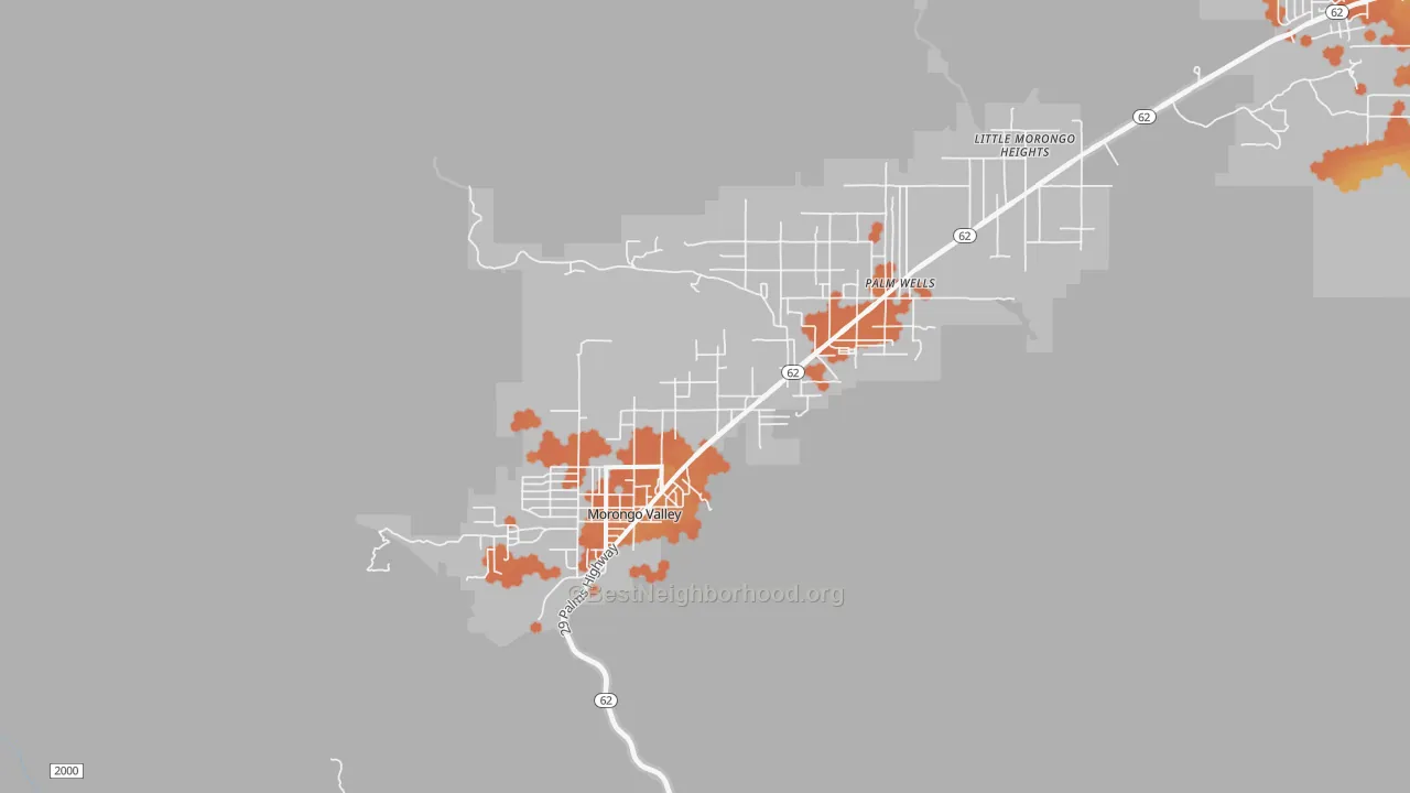 Bike Grade map of 92256, CA