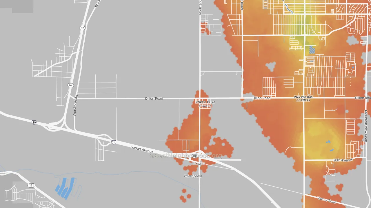 Bike Grade map of 92258, CA
