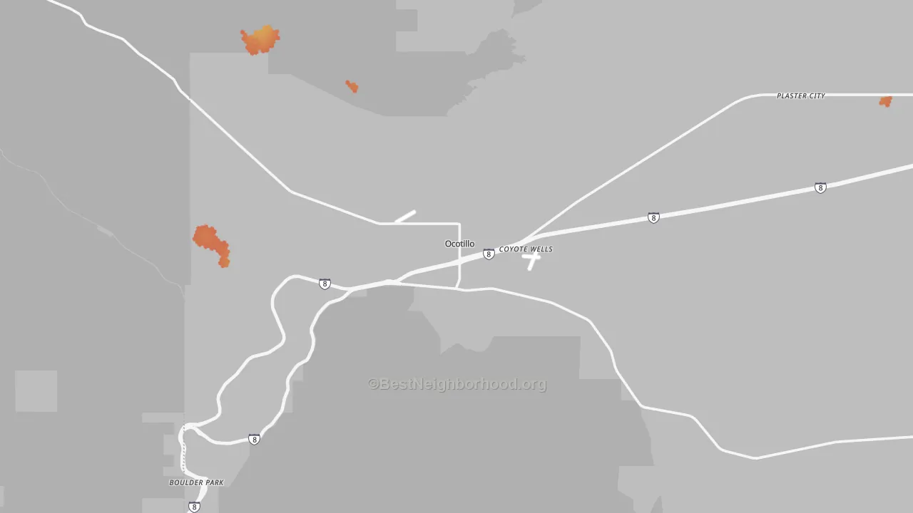 Bike Grade map of 92259, CA