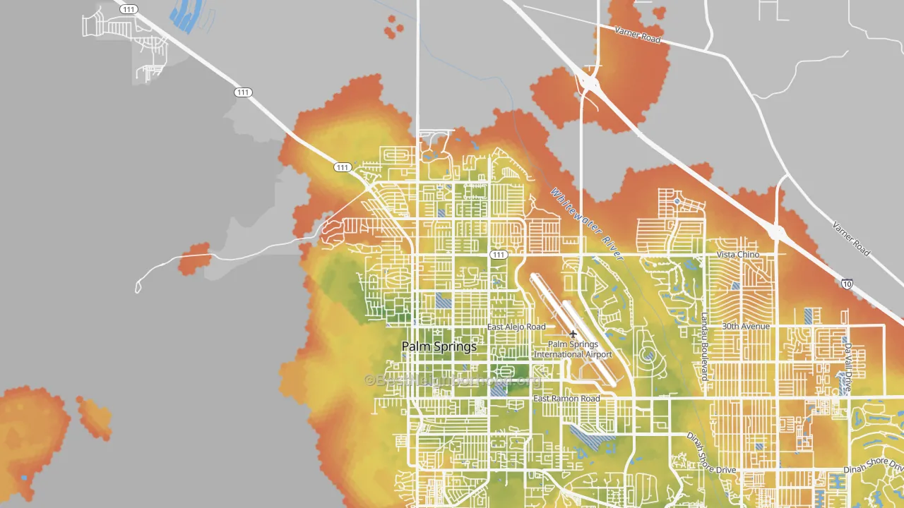 Bike Grade map of 92262, CA