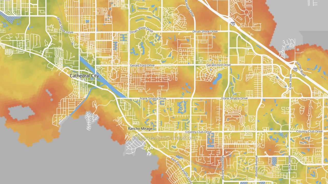 Bike Grade map of 92270, CA