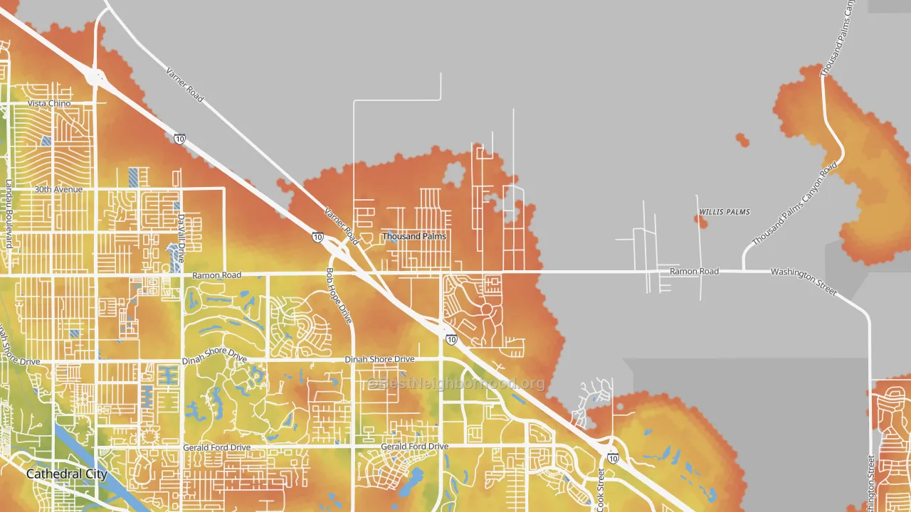 Bike Grade map of 92276, CA