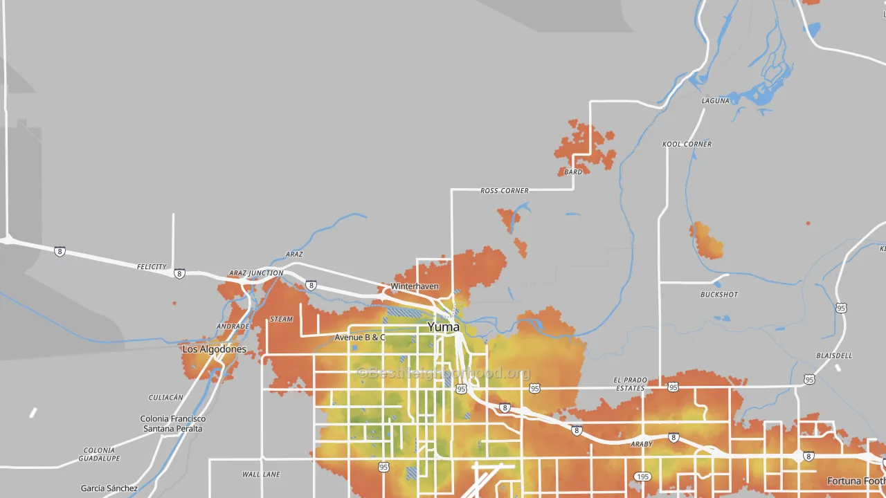 Bike Grade map of 92283, CA