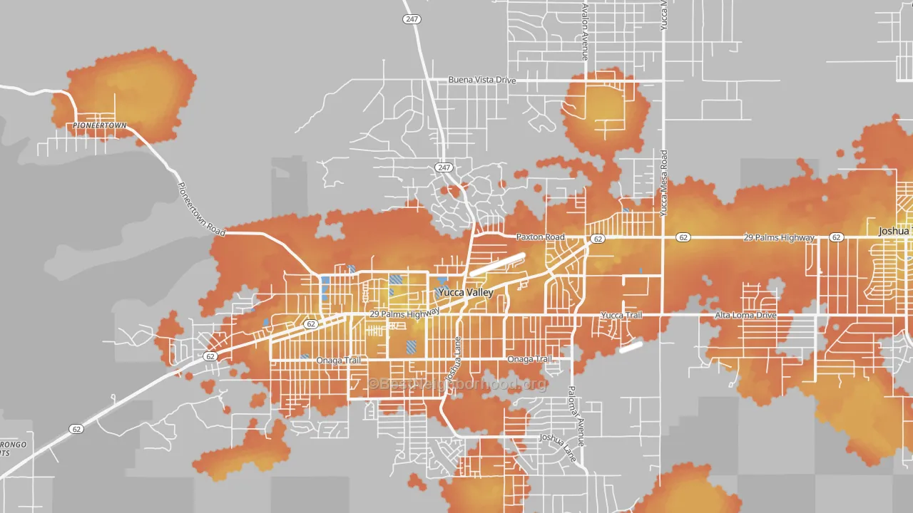 Bike Grade map of 92284, CA