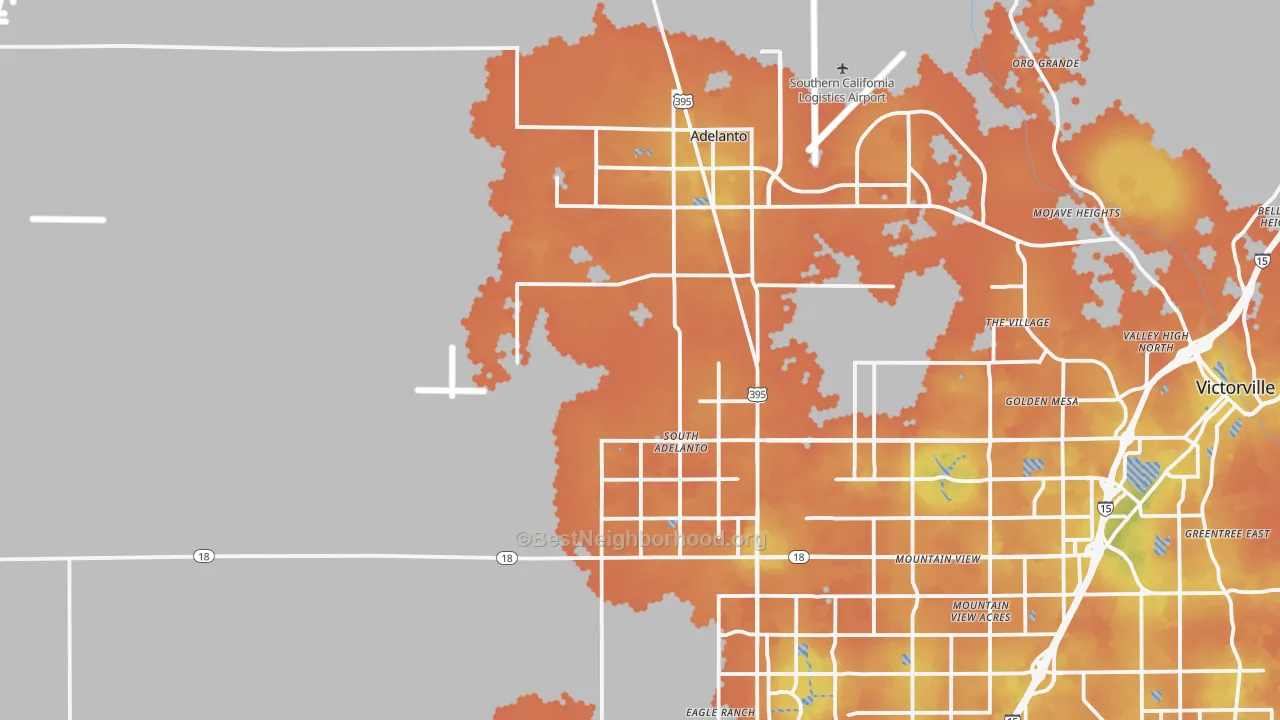 Bike Grade map of 92301, CA