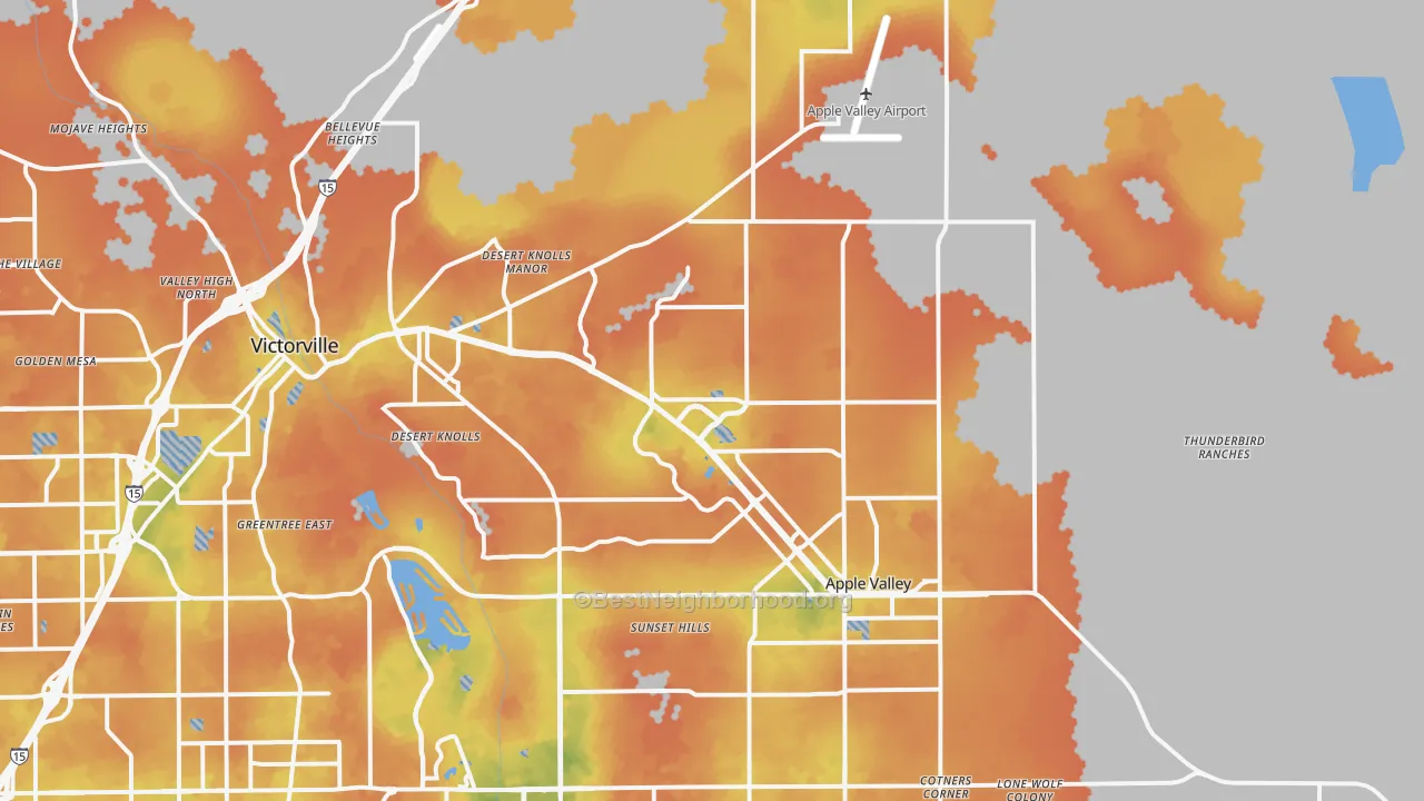 Bike Grade map of 92307, CA