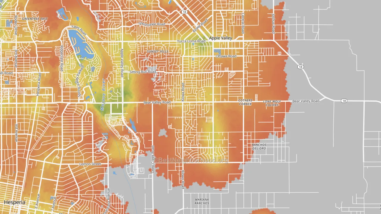 Bike Grade map of 92308, CA