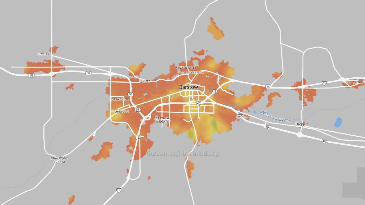 Bike Grade map of 92311, CA