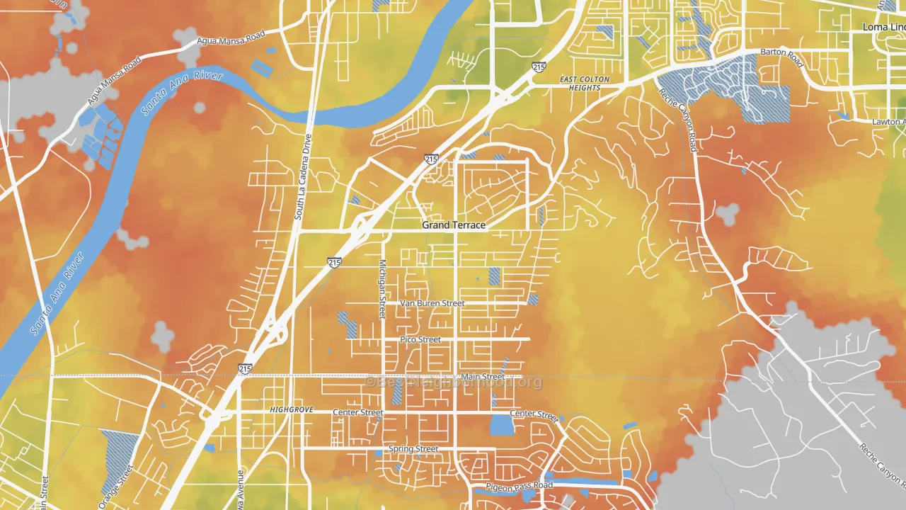 Bike Grade map of 92313, CA