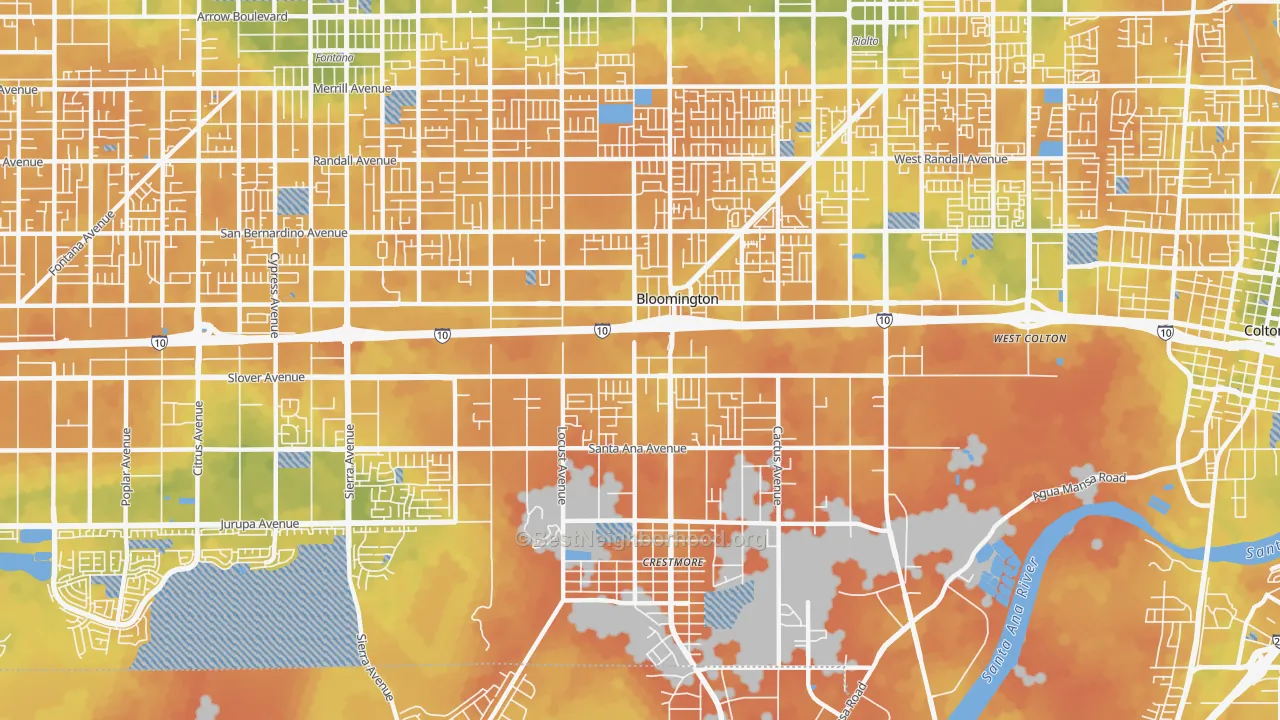 Bike Grade map of 92316, CA