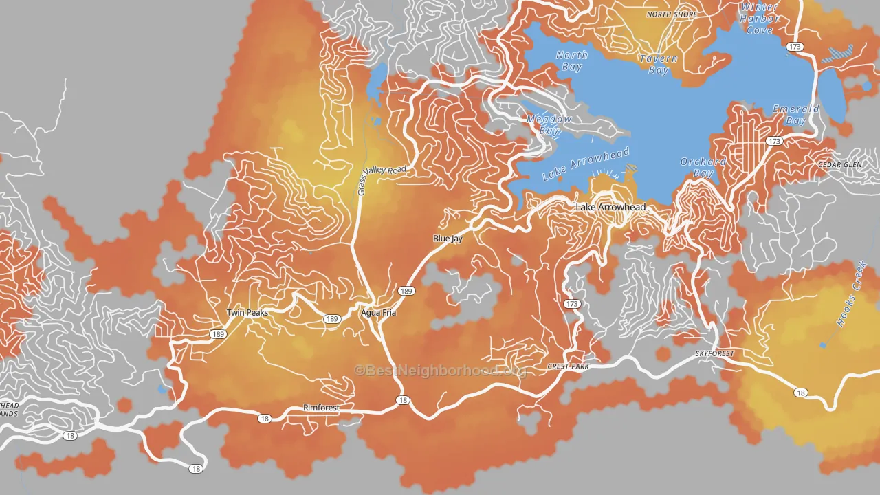 Bike Grade map of 92317, CA