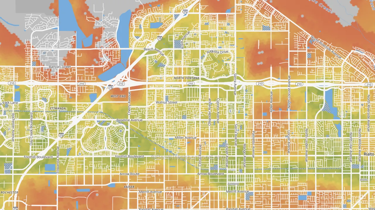 Bike Grade map of 92336, CA