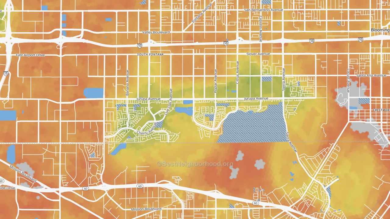 Bike Grade map of 92337, CA
