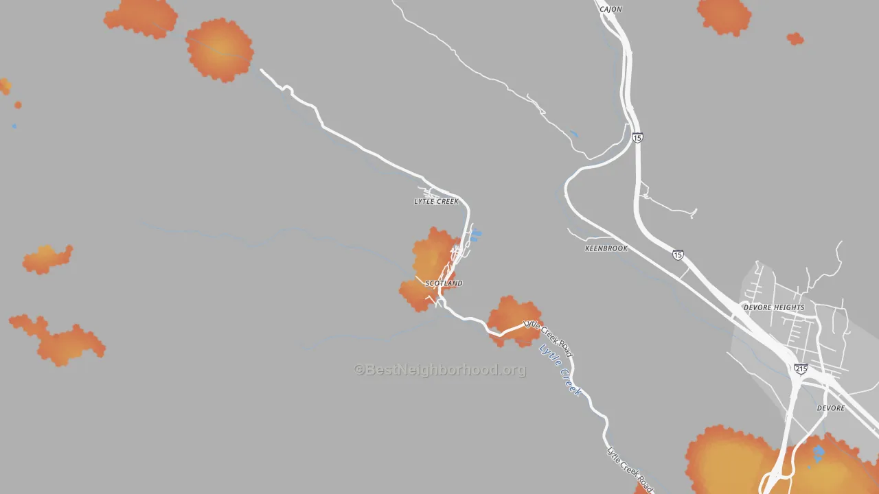 Bike Grade map of 92358, CA