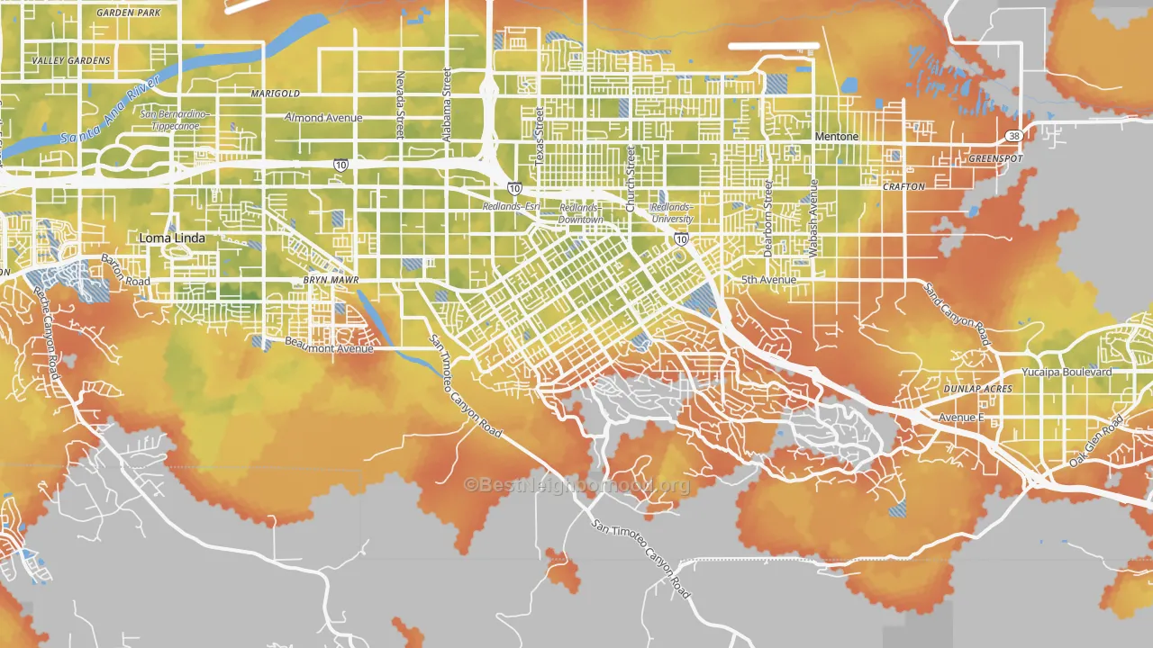 Bike Grade map of 92373, CA