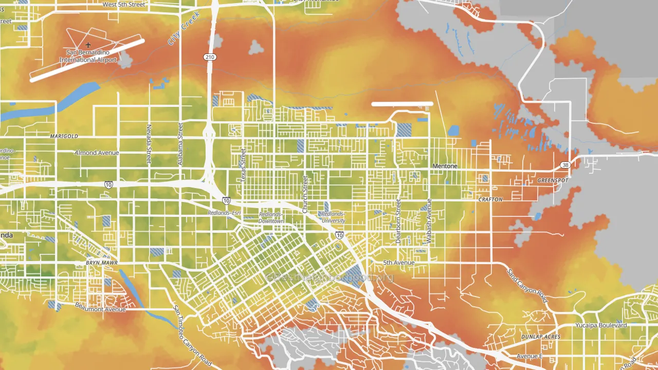Bike Grade map of 92374, CA