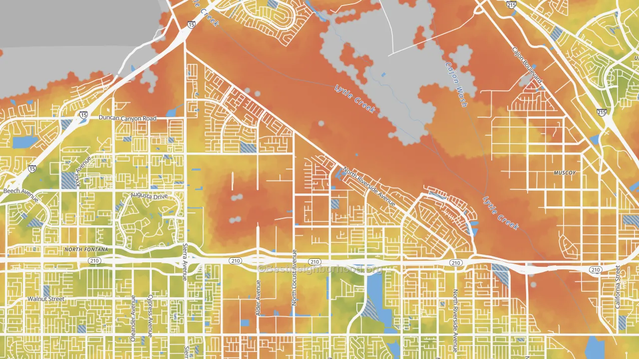 Bike Grade map of 92377, CA