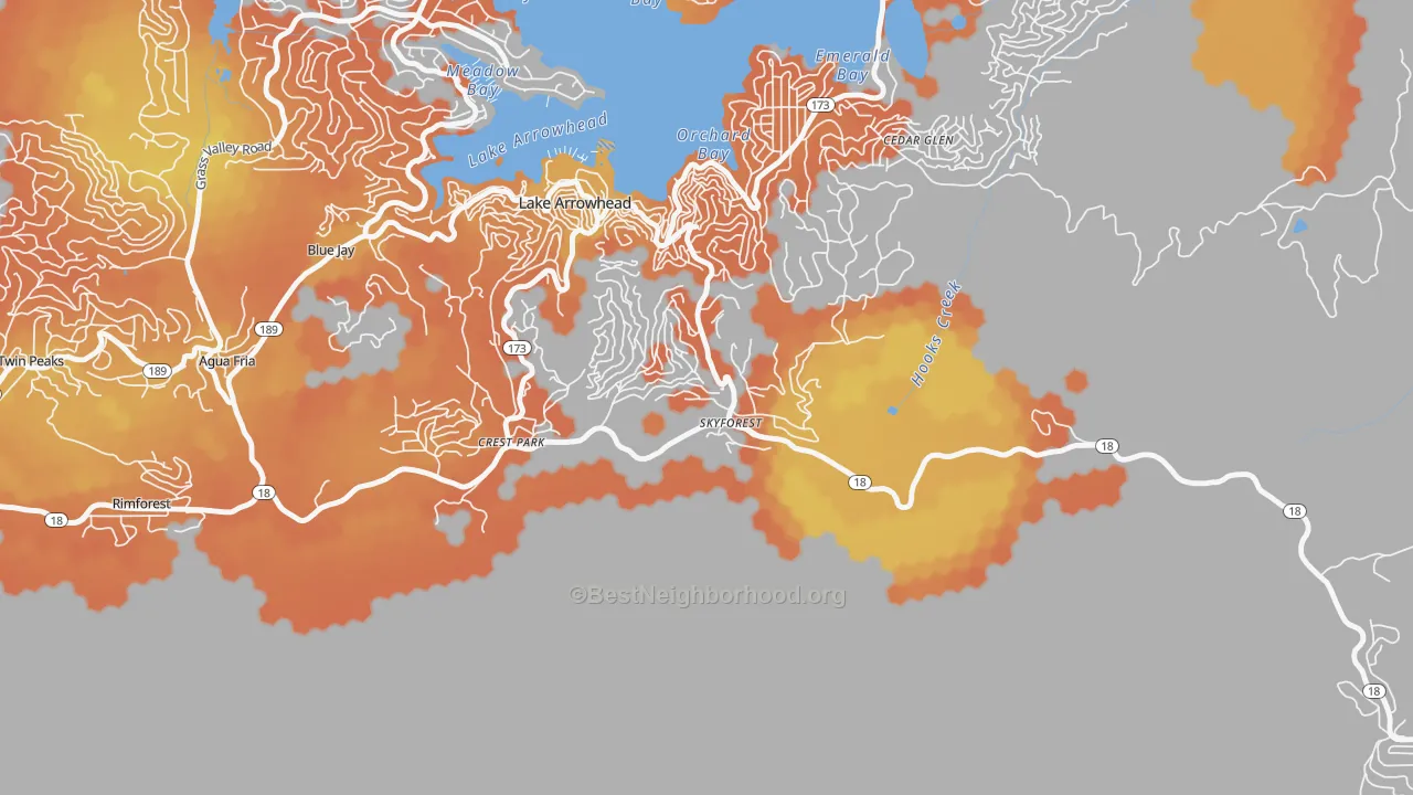 Bike Grade map of 92385, CA