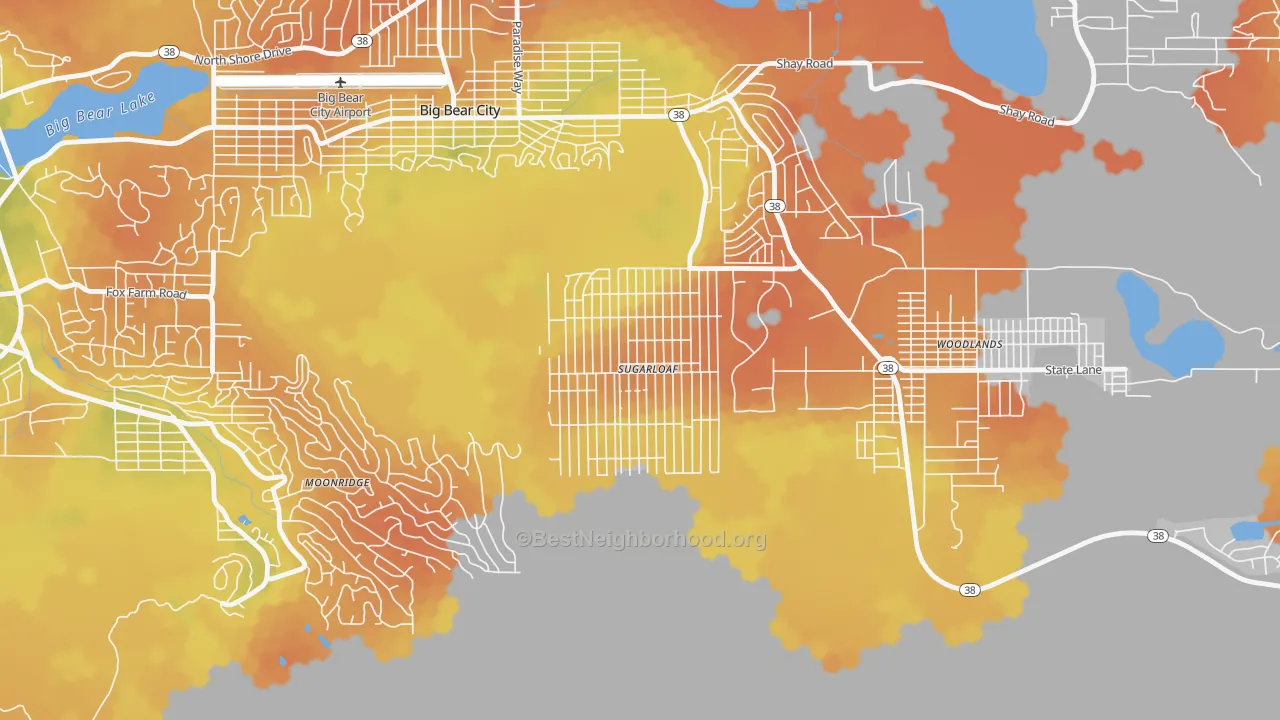 Bike Grade map of 92386, CA