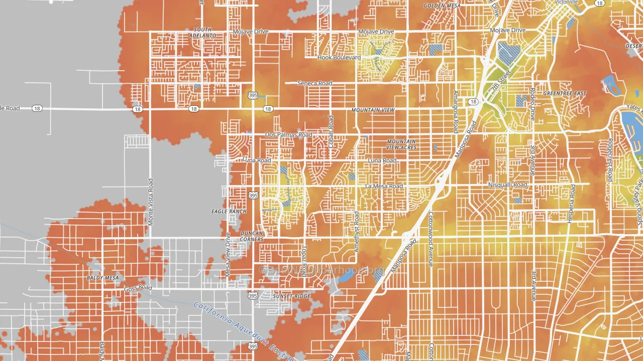 Bike Grade map of 92392, CA