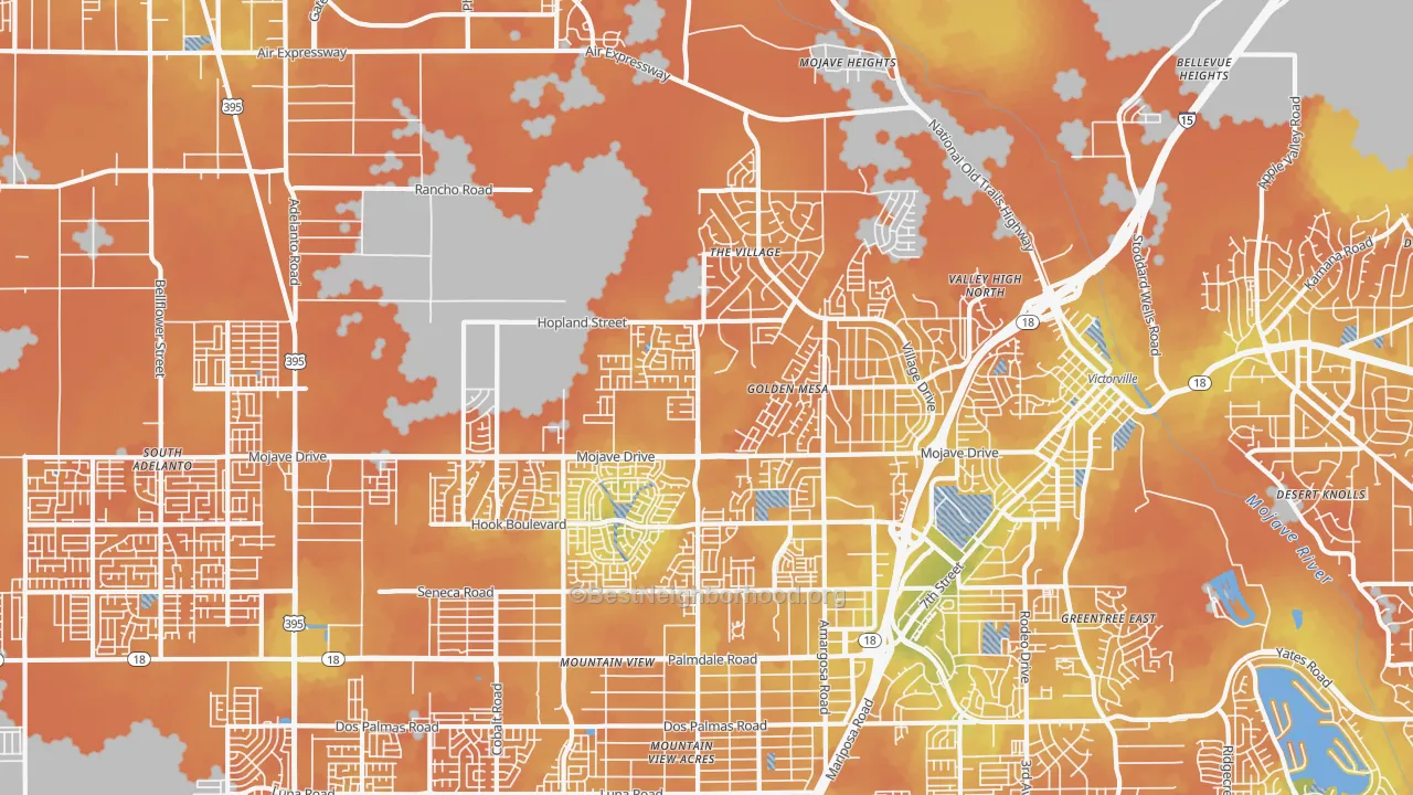 Bike Grade map of 92394, CA