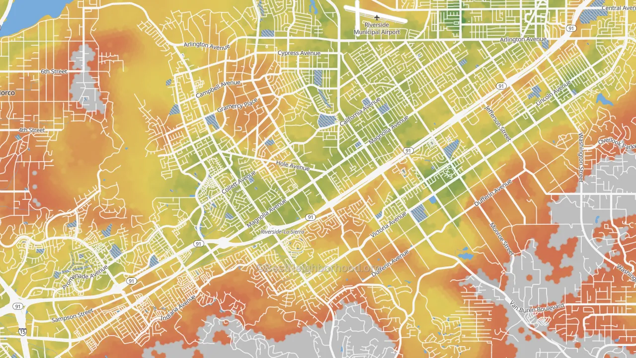 Bike Grade map of 92503, CA
