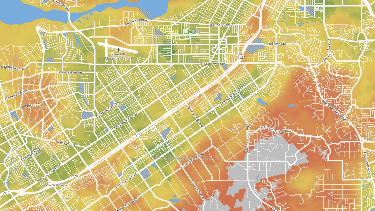 Bike Grade map of 92504, CA