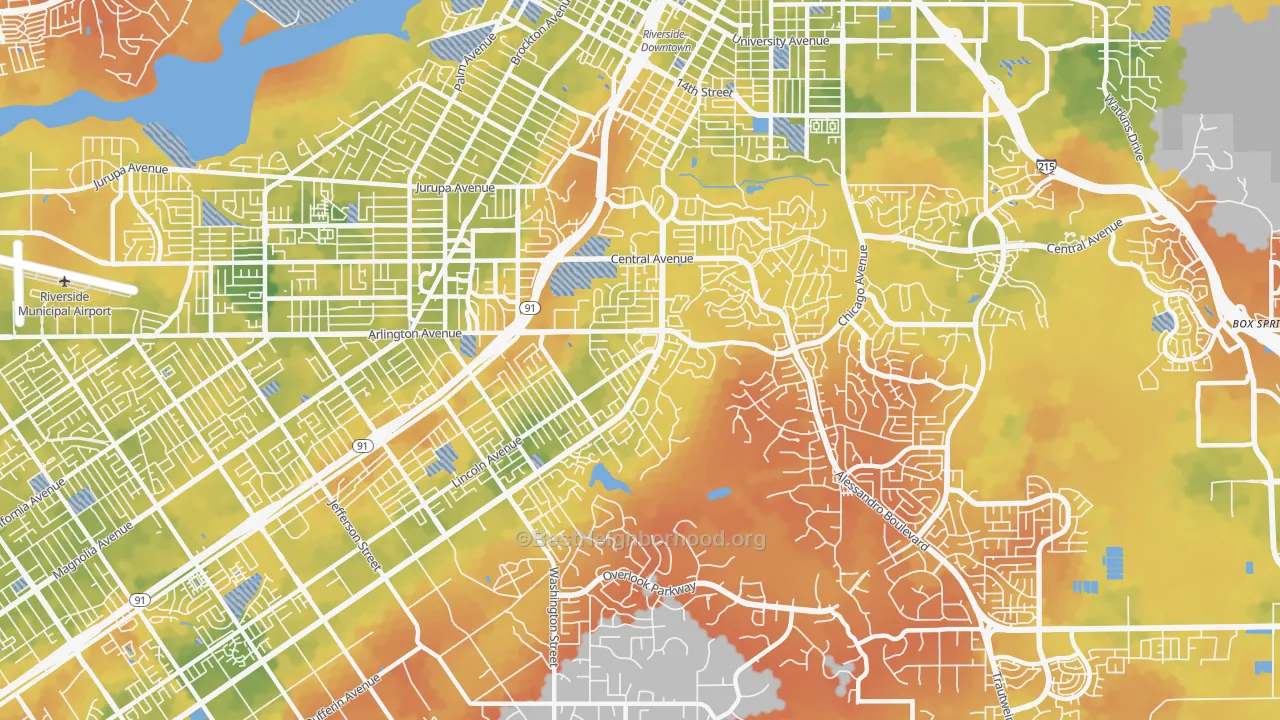 Bike Grade map of 92506, CA