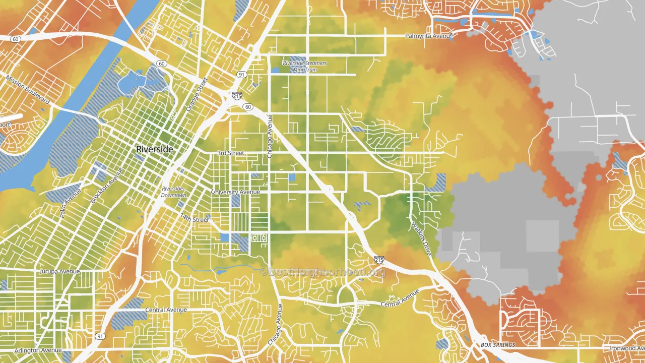 Bike Grade map of 92507, CA