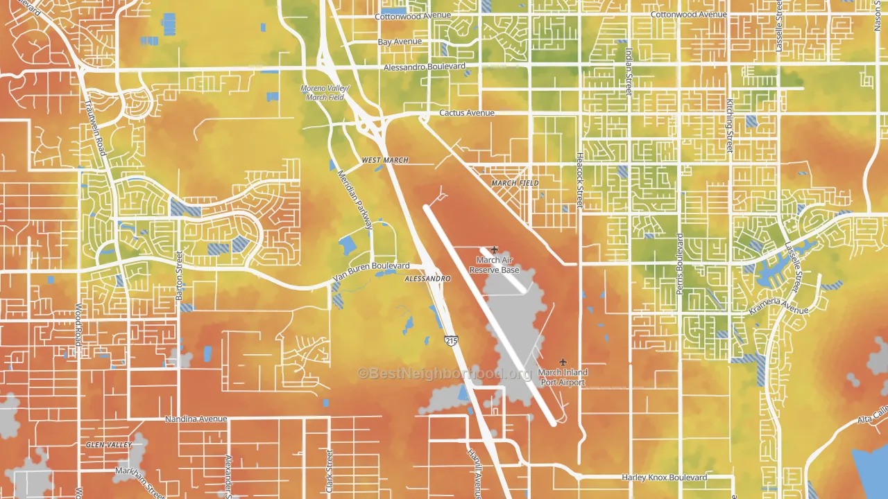 Bike Grade map of 92518, CA