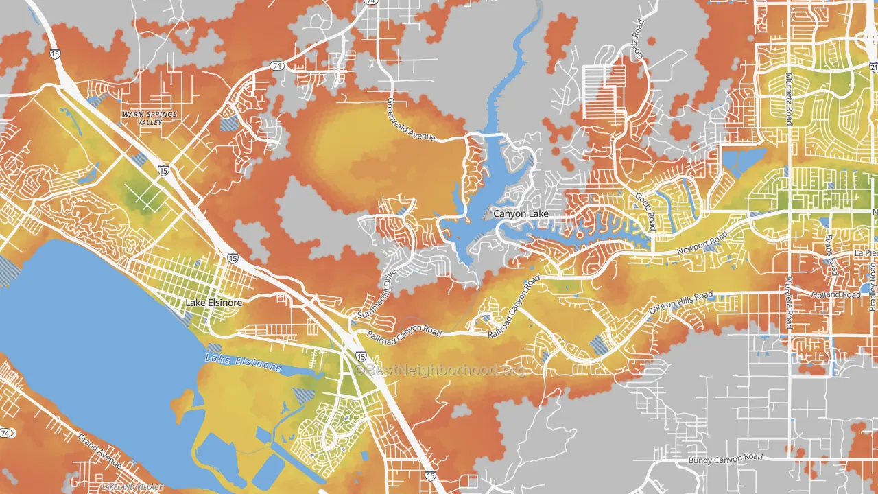 Bike Grade map of 92532, CA